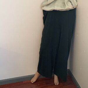 LOFT Green Pull-On Wide Leg Pants